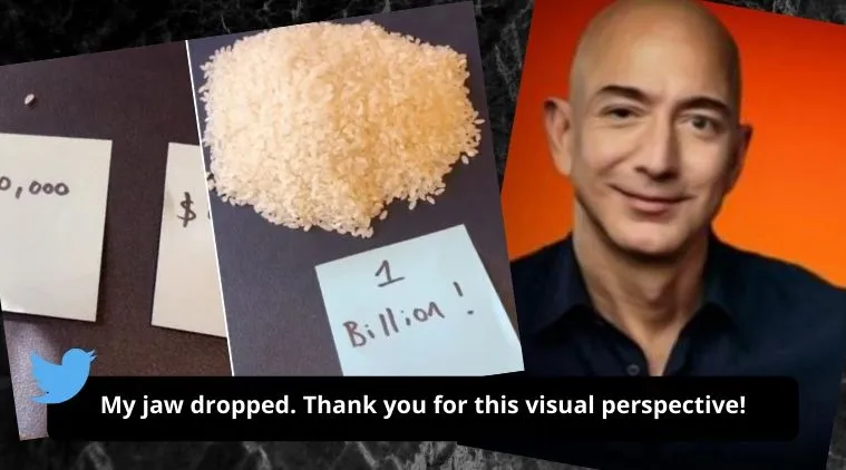 Watch Tiktok Star Lays Out Rice Grains To Measure Jeff Bezos S Net Worth Trending News The Indian Express
