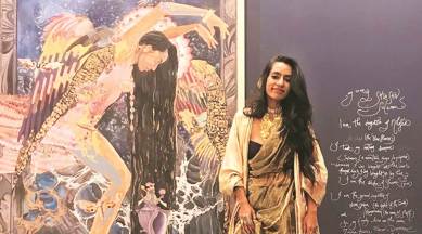 mural painting at Shaheen Bagh, protests against CAA-NRC, artist Shilo Shiv Suleman, Constitution of India, Mahatma Gandhi, indian express news