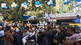 delhi election result, aam aadmi party, aap, arvind kejriwal, aap celebrations, aap party office, caa, nrc, delhi election counting, indian express