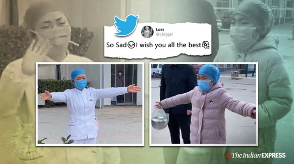 coronavirus, wuhan coronavirus, nurse air hug kid wuhan, coronavirus viral videos, medics coronavirus, viral videos, indian express,