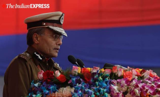 amulya patnaik farewell pic, amulya patnaik delhi police commissoner, amulya patnaik last day, amulya patnaik pics, delhi police jamia jnu cases, indian express