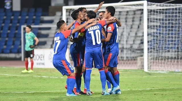 Bengaluru FC players celebrate a goal during an AFC Cup match. (File)