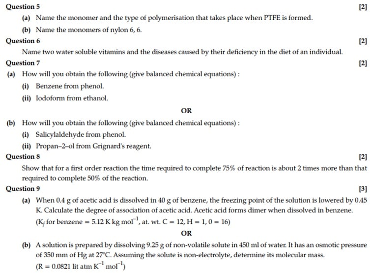 CISCE ISC Chemistry sample question paper: Practice before the exam ...