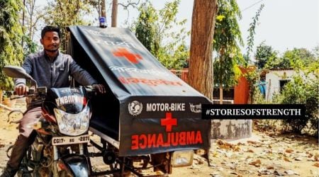 chhattisgarh bike ambulance, narayanpur bike ambulance, unicef bike ambulance, abujmarh bike ambulance, chhattisgarh news