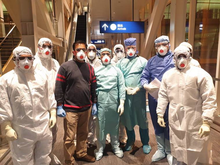 coronavirus, coronavirus outbreak, indians brough back from Wuhan, Air India flight to wuhan, china coronavirus outbreak, igig coronavirus screening, indian express