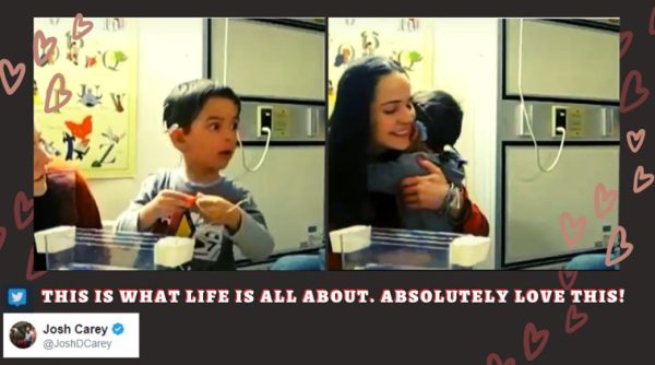 kid hear for first time, deaf kid hear first time, hearing implants kids, kid reaction voice first time, viral videos, indian express