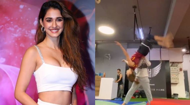 Super Fit Disha Patani Nails A Difficult Back Flip Watch Video Fitness News The Indian Express