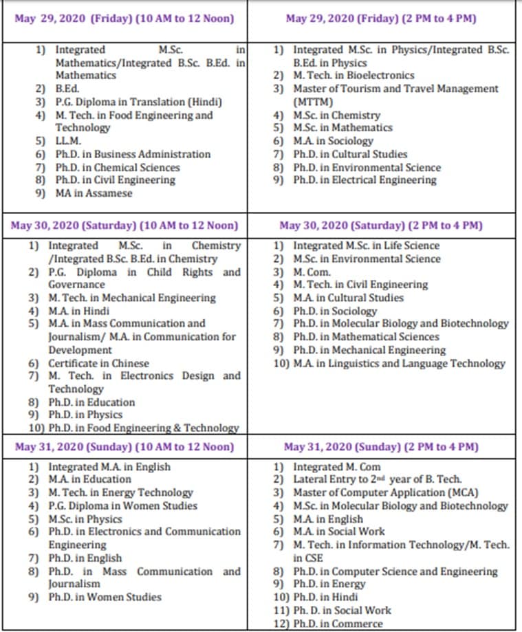 M.Tech. and M.A. Admissions