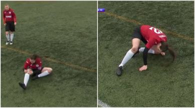 Scottish female footballer dislocates knee, Jane O'Toole, Scottish Cup, viral video, trending, indian express, indian express news
