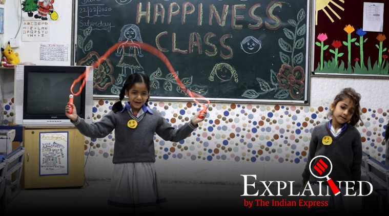 express explained, delhi govt happiness curriculum, delhi govt schools, delhi education, arvind kejriwal, manish sisodia, indian express