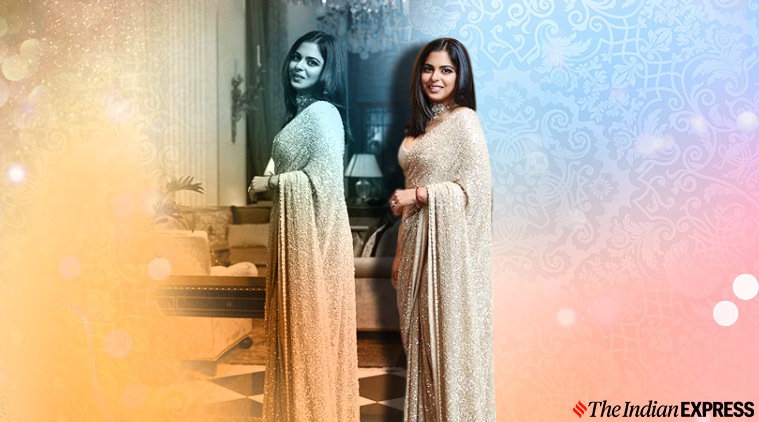 sequin saree isha ambani