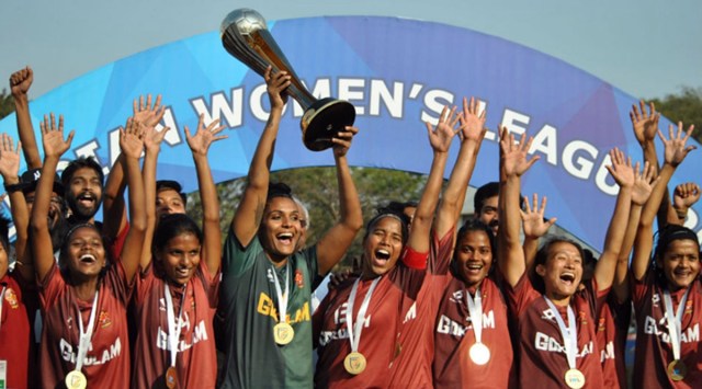 Gokulam Kerala players celebrate winning the Indian Women's League in 2020. (File)