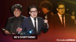 A photo of Parasite director Bong Joon Ho gazing at his Oscar went viral on social media