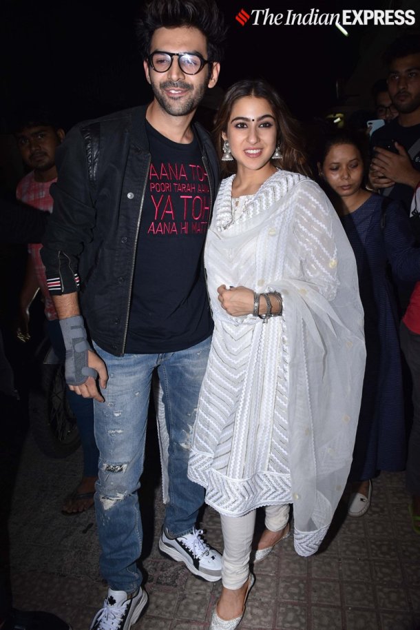 Love Aaj Kal screening: Sara Ali Khan and Kartik Aaryan 