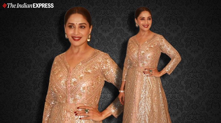 white christmas dresses Madhuri Dixit Nene in Ruhi Cape Set – Deval The Multi Designer Store main image 1