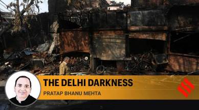 Delhi violence, Delhi city riots, Delhi violence BJP, Amit Shah Delhi violence, Delhi Kapil Mishra speech, riots in delhi, PB Mehta Indian Express
