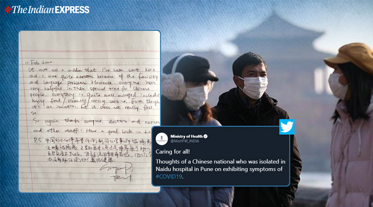 coronavirus, coronavirus pune, coronavirus air india delhi pune flight, coronavirus india, chinese national thanks pune govt, pune city news