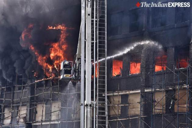 Mumbai fire, Mumbai GST Bhavan fire, GST Bhavan fire, GST Bhavan fire Mumbai, Mumbai fire GST Bhavan, Mumbai Fire Services, Mumbai news, city news, Indian Express