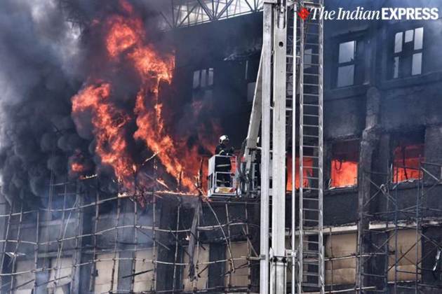 Mumbai fire, Mumbai GST Bhavan fire, GST Bhavan fire, GST Bhavan fire Mumbai, Mumbai fire GST Bhavan, Mumbai Fire Services, Mumbai news, city news, Indian Express