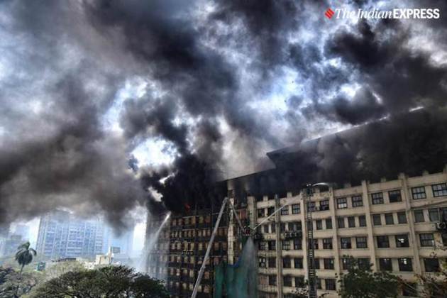 Mumbai fire, Mumbai GST Bhavan fire, GST Bhavan fire, GST Bhavan fire Mumbai, Mumbai fire GST Bhavan, Mumbai Fire Services, Mumbai news, city news, Indian Express