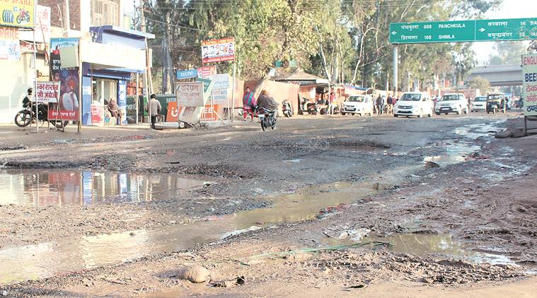 Chandigarh, Chandigarh roads, Chandigarh Road Repair, Chandigarh rod condition, Chandigarh civic body, Chandigarh Muncipal Corporation, Chandigarh news, Indian express