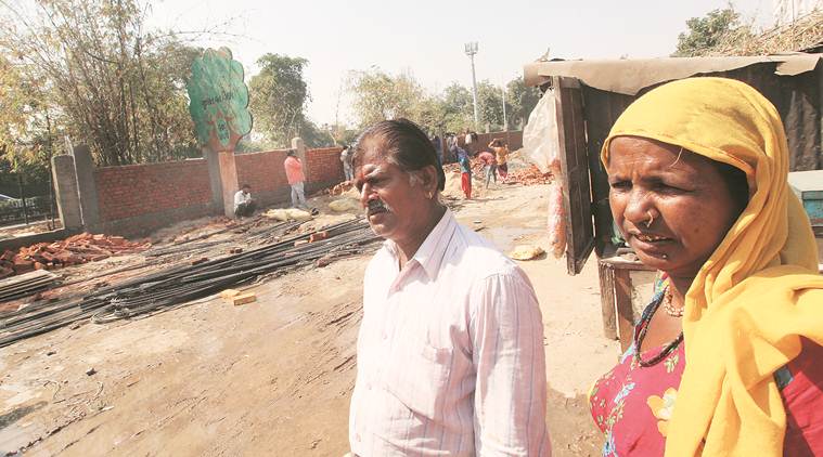 US President Donald Trump, Narendra Modi, Trump India visit, Ahmedabad Municipal Corporation, wall to mask the slum area, Dev Saran slum, indian express news