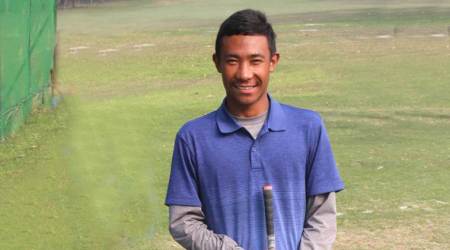 Subash Tamang, Nepalese golf players at Chandigarh Golf Club, February 07 2020. Express Photo by Jaipal Singh