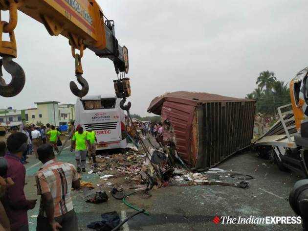 Tamil Nadu bus accident, Tamil Nadu accident, bus accident Tamil Nadu, Coimbatore bus accident, bus accident Coimbatore, India news, Indian Express
