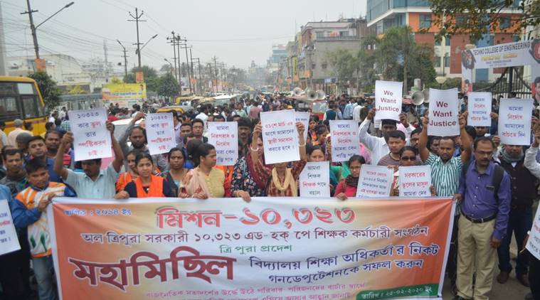 Tripura: Teacher hit streets over faulty recruitment, say don’t want non-teaching positions
