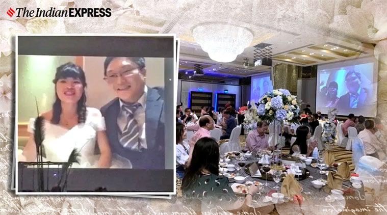 Couple Attend Wedding Reception Through Video Conferencing Due To