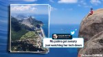 Video of a woman posing at the edge of 3,000 ft high rock makes netizens anxious