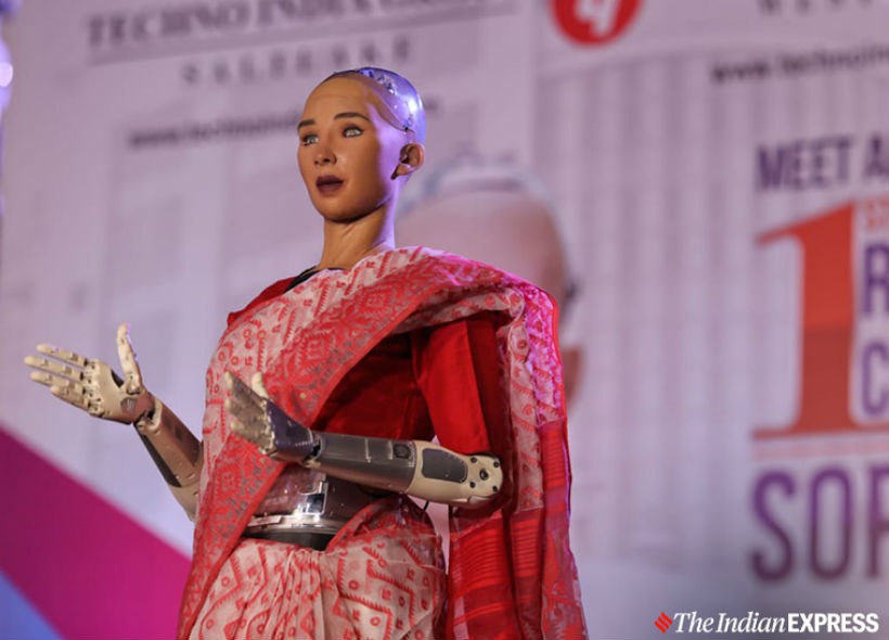 When SOPHIA, The Robot Wore A Red Sari In Kolkata | Technology Gallery ...