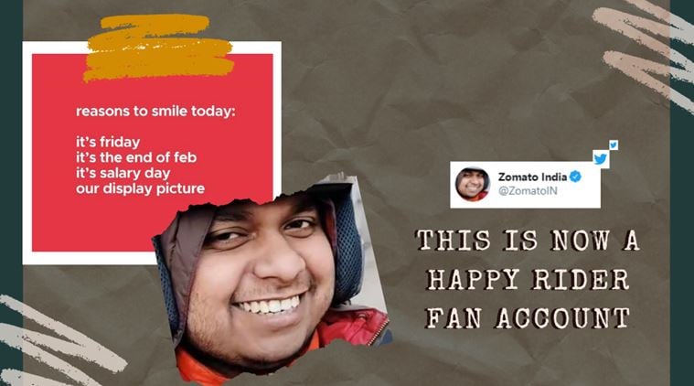 After ‘happy rider’ goes viral, Zomato India makes him their profile