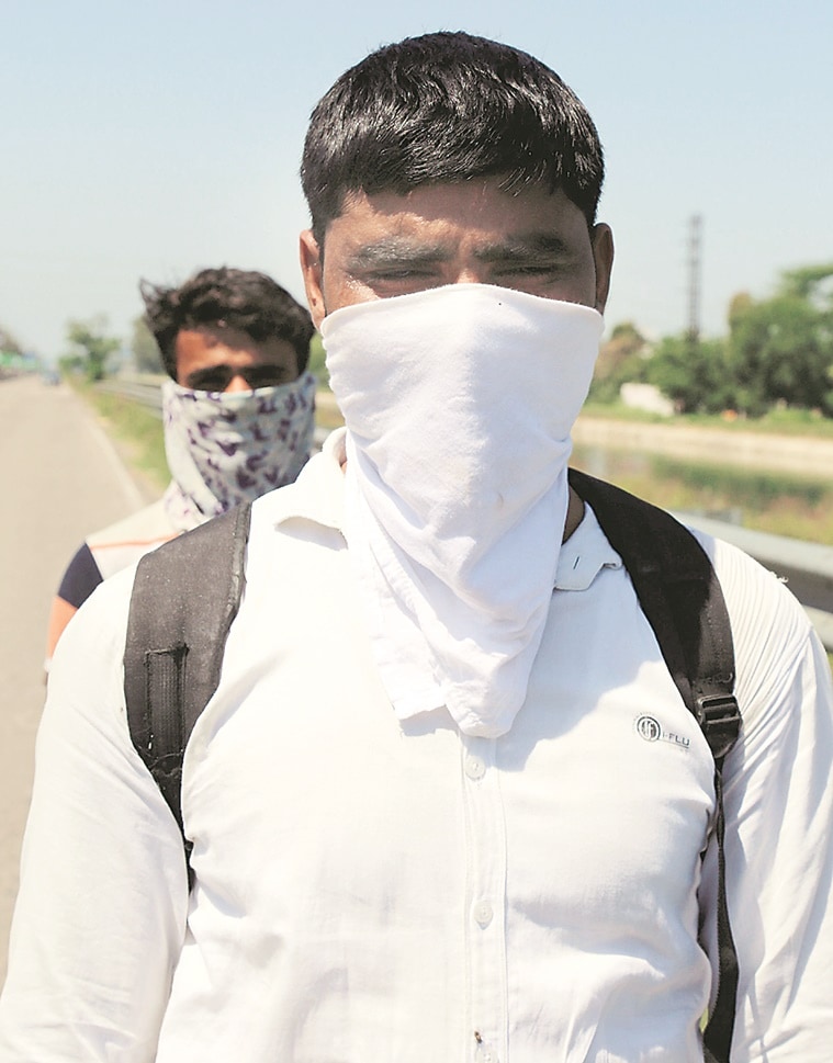 Walking home, migrant workers, Coronavirus outbreak, India lockdown, chandigarh news, indian express news
