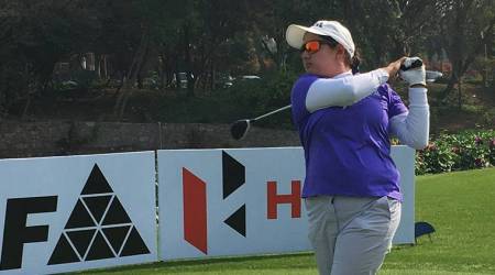 Amandeep Drall in action on Day 1 