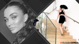 amy jackson, amy jackson workout, amy jackson fitness, fitness goals, home workouts, quarantine, social distancing, singh is bliing, stairs, workout on stairs, workout on steps, how to make use of your home set-up, indianexpress.com, indianexpress, stair exercises, how to do exercises on stairs,