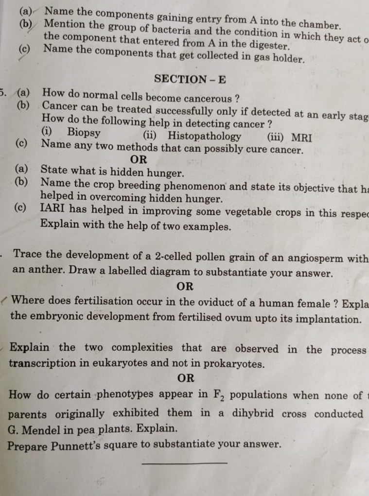 cbse class 12 biology exam, 12 biology question paper, cbse.nic.in, central board of secondary education, education news