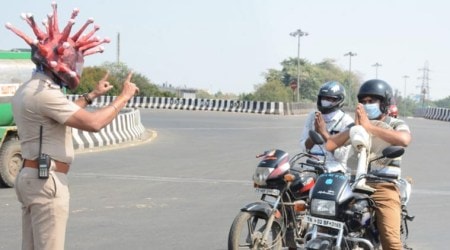 This Chennai cop's Corona Helmet is quite scary, but helps in raising awareness