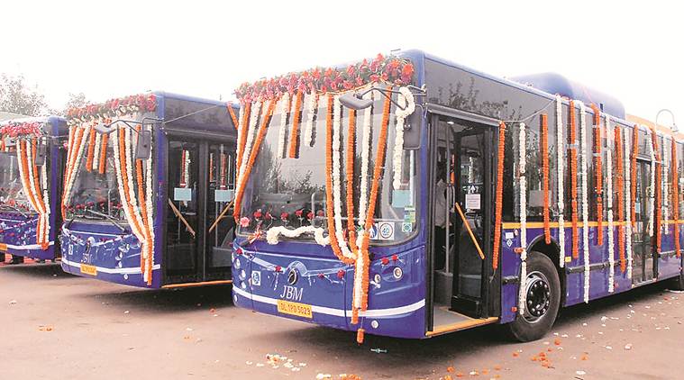 Delhi buses, Arvind kejriwal, Kailash Gahlot, delhi news, indian express news