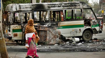 Delhi news, Delhi riots, Delhi police, Delhi buses burnt during riots, Delhi metro riots, delhi riots chargesheet, delhi riots metro damage,