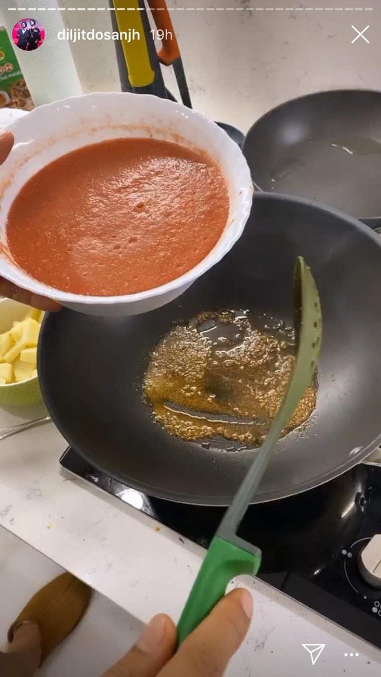 Diljit Dosanjh, Diljit Dosanjh cooking, Diljit Dosanjh quarantine, Diljit Dosanjh matar paneer veggie, Diljit Dosanjh instagram, coronavirus Diljit Dosanjh cooking, indian express news
