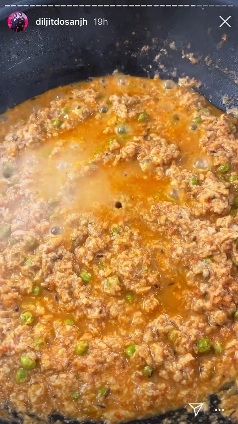 Diljit Dosanjh, Diljit Dosanjh cooking, Diljit Dosanjh quarantine, Diljit Dosanjh matar paneer veggie, Diljit Dosanjh instagram, coronavirus Diljit Dosanjh cooking, indian express news