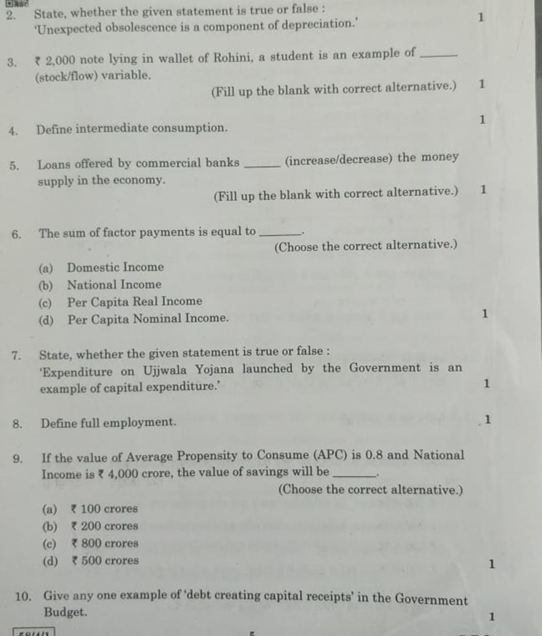 CBSE Class 12 Economics Exam Lengthy But Easy; Check Question Paper Pdf ...