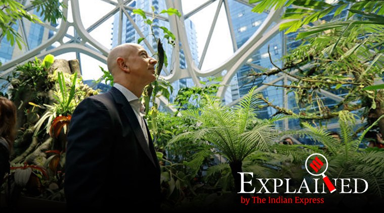 Donald trump,Jeff Bezos, washington post, JEDI contract, US Department of Defense, US Department of Defense cloud computing contract, Microsoft, indian express, express explained