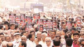 Congress and Left parties protest, joint protest march, Northeast Delhi riots, Amit Shah, resignation, lucknow news, indian express news