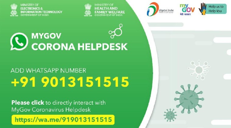 How to connect to MyGov Corona helpdesk on WhatsApp