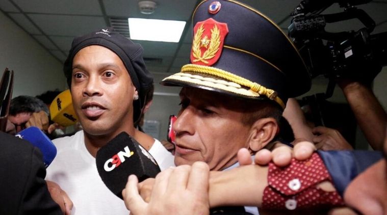 Former Brazil and Barcelona forward Ronaldinho, Ronaldinho Gaucho, Ronaldinho arrested, Ronaldinho in Paraguay, Ronaldinho with an adulterated passport, Ronaldinho Paraguayan police