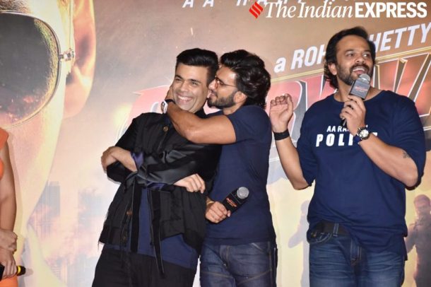 ranveer singh and karan johar at sooryavanshi trailer launch