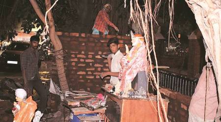 Vadodara Municipal Corporation, VMC razed temple, vadodara temple razed, vadodara news, gujarat news, indian express news