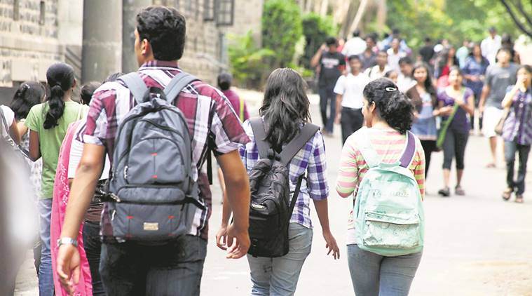 indian university students walking